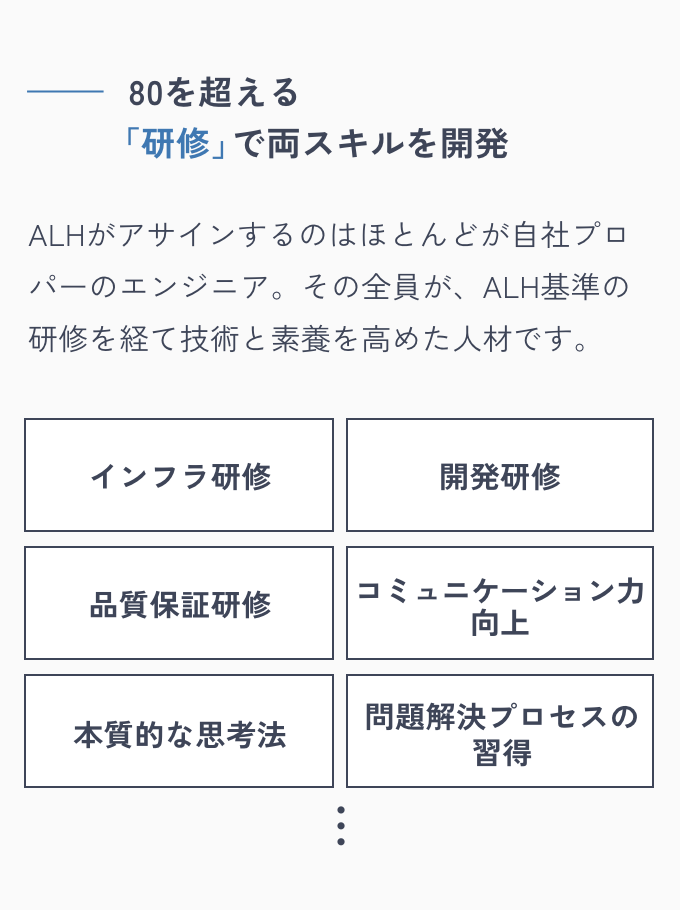 80を超える研修でで両スキルを開発
